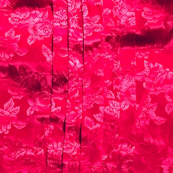 Vintage Secretary Tuxedo Floral Rose Blouse - Picture 5 of 8